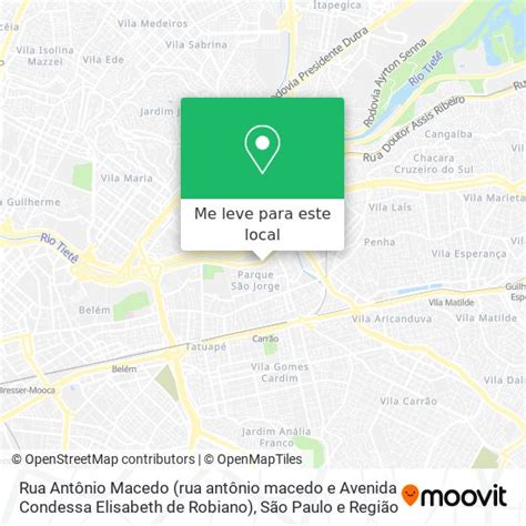 Mapa Avenida Condessa Elisabeth de Robiano São Paulo 